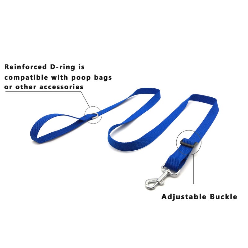 MANDAO 6FT Adjustable Dog Leash, Nylon Dog Leashes for Medium Large Dogs (Blue) - Image 3